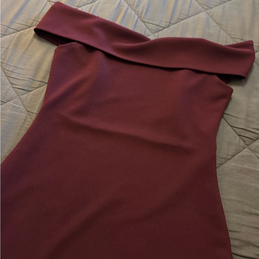 Fashion Nova Asymmetrical Burgundy Dress - Picture 9 of 12